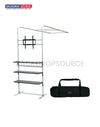 L-Shaped Trade Show Display with Shelf & TV Rack