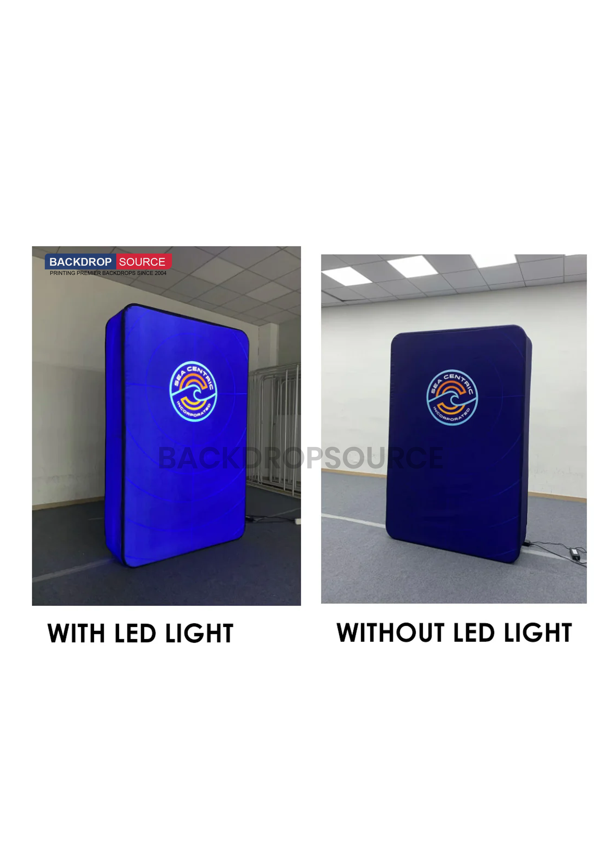 Pared con retroiluminación LED de tela 3D