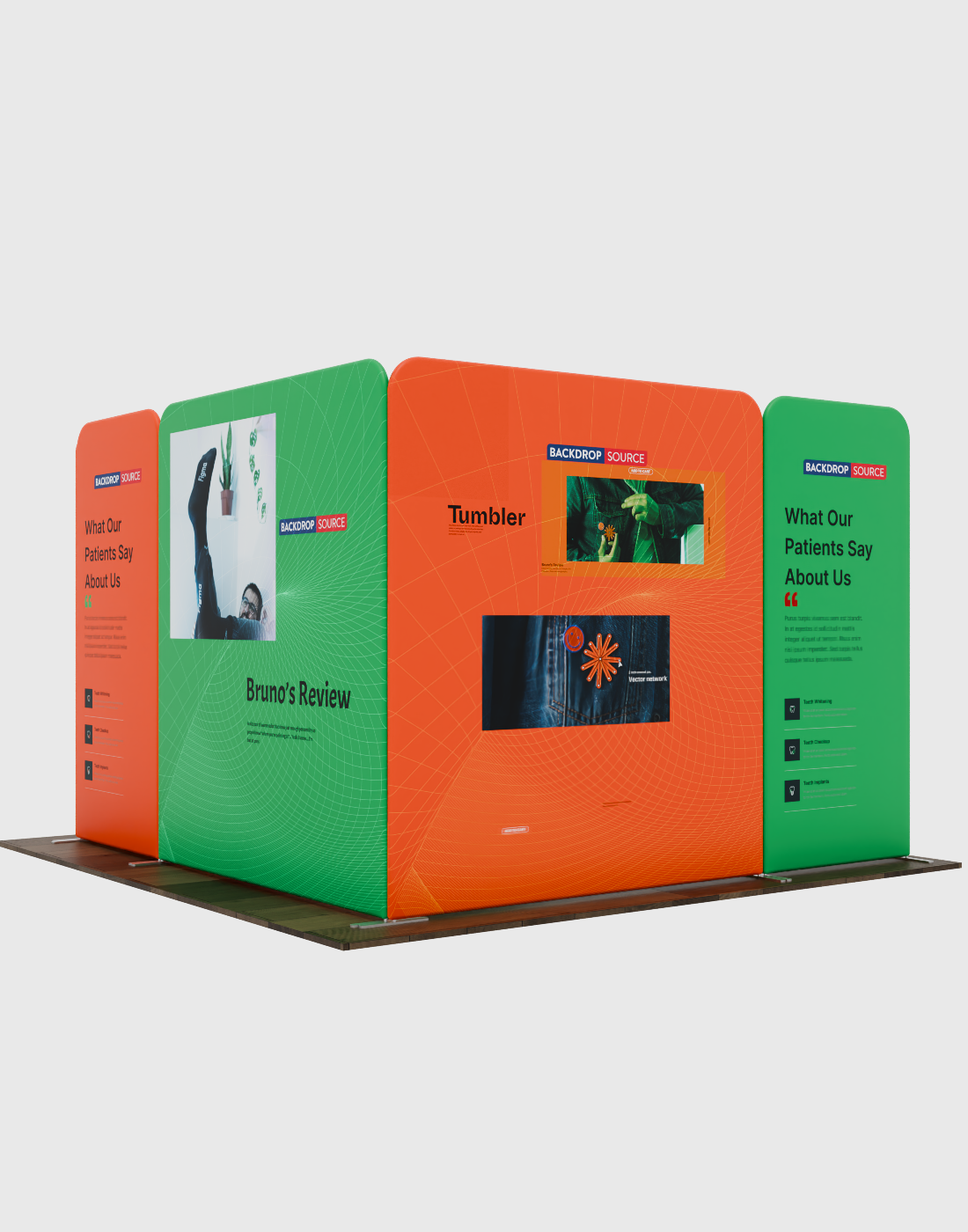 Expositor de tela magnética - Modelo 2 (3 x 3 m)