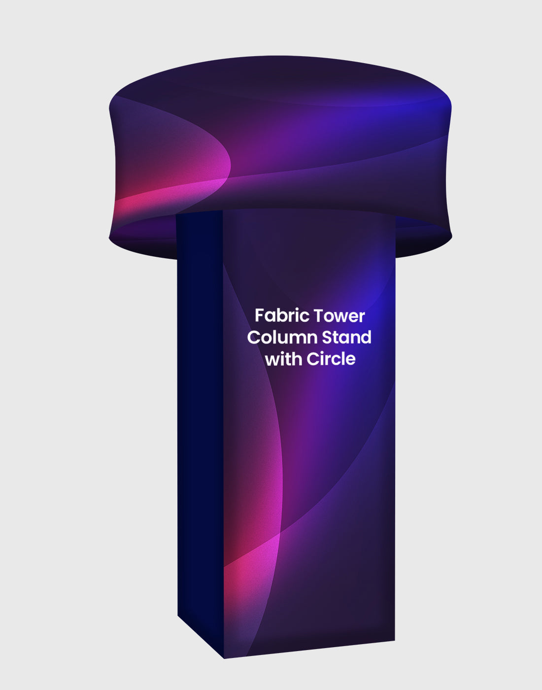 Soporte de columna de torre de tela con círculo