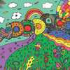 Graphic Image With Woodstock Word Backdrop - Backdropsource