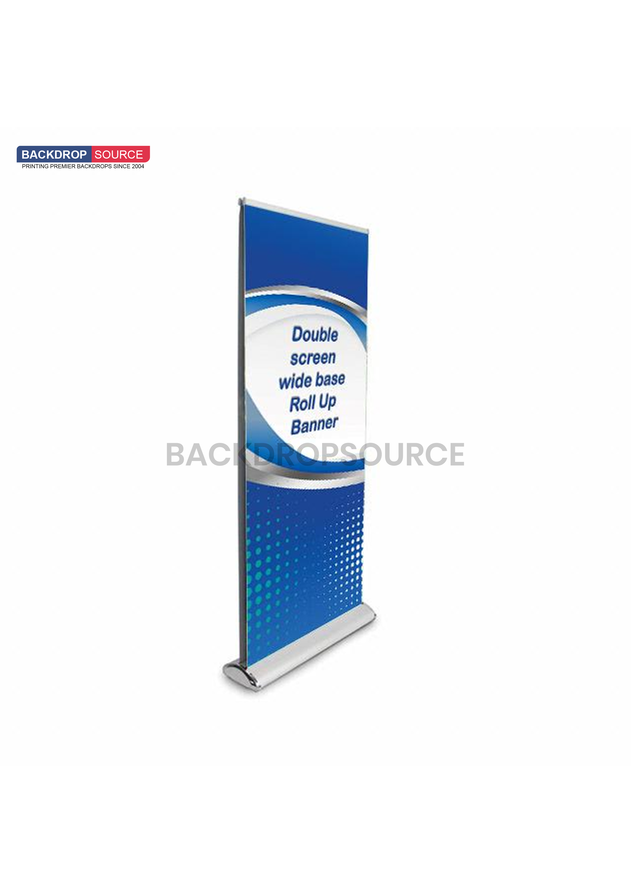 Banner enrollable de base ancha de doble cara