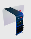 L-Shaped Trade Show Display with Shelf & TV Rack