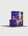 Kit de exhibición 3 en 1 Exhibit Pro recto de 3 m x 3 m con estuche rígido para podio