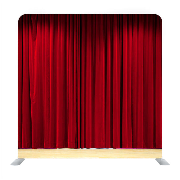 Background With Red Velvet Curtain Background Media Wall - Backdropsource