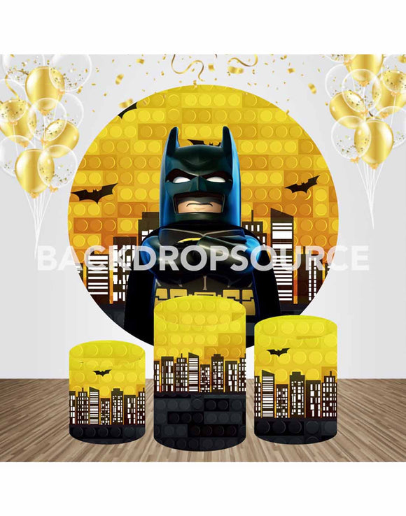 Kit de fondo redondo para fiesta temática de Batman