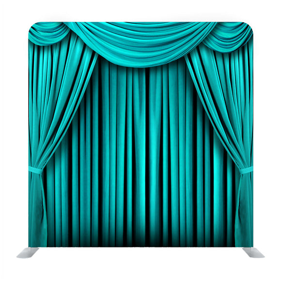 Beautiful Teal Indoor Theater Stage Background With Dramatic Lighting Background Media Wall - Backdropsource