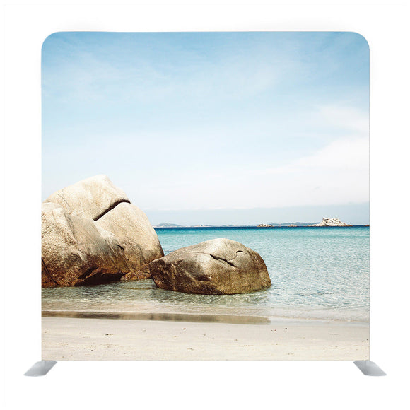 Beautiful Rocky Beach And Sea Backdrop - Backdropsource