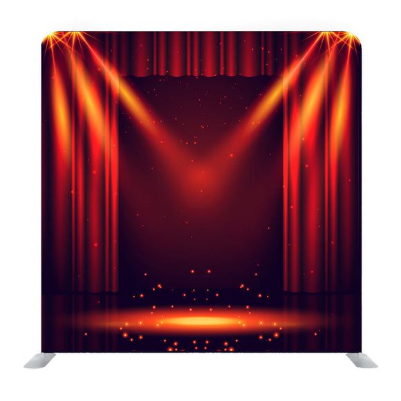 Beautiful Theater Stage With Lights Focus Background Media Wall - Backdropsource