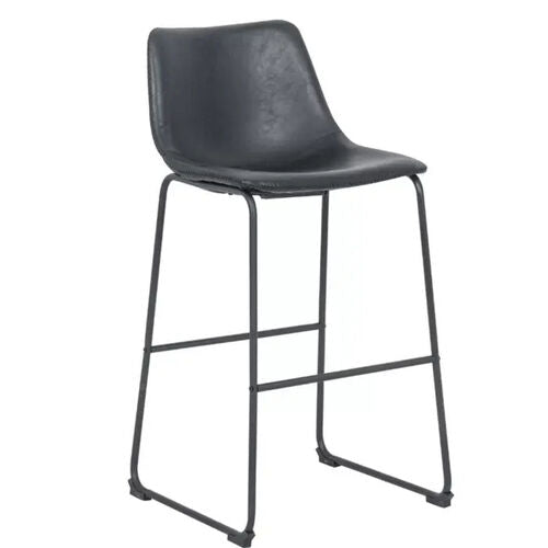Taburete de bar de material Valvet negro