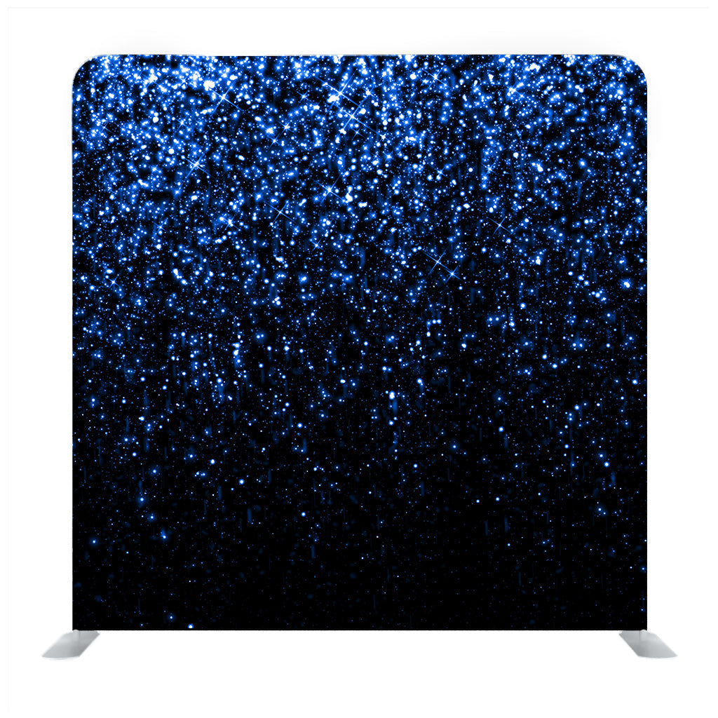 Blue Glitter With Black Background Media Wall - Backdropsource