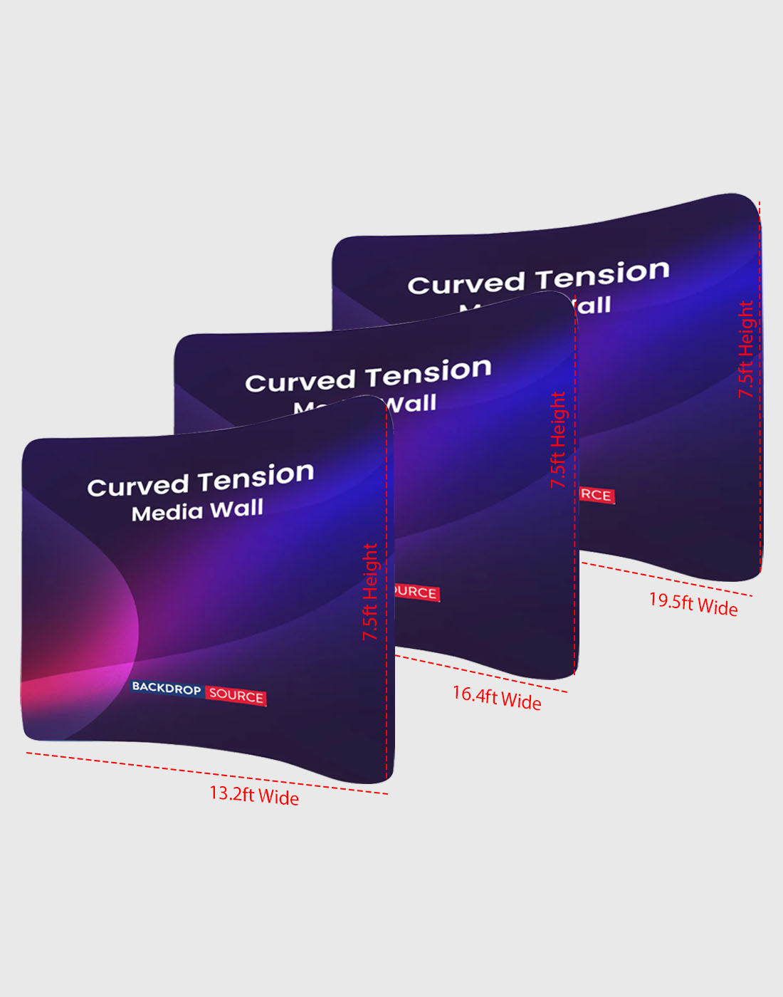 Curved Tension Fabric Portable Media Wall