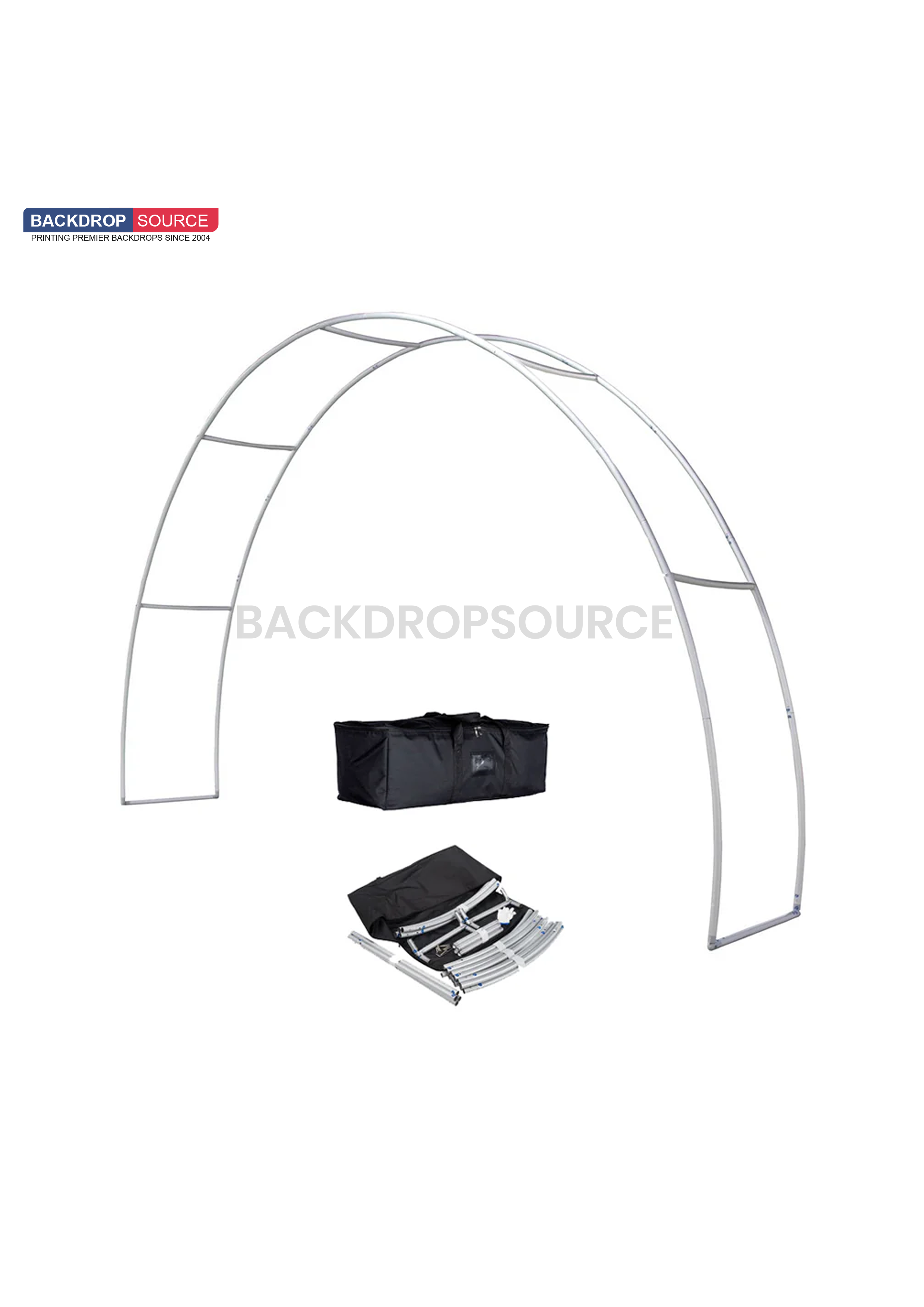 Expositor de arco de tela tensada en forma de C de 3 m