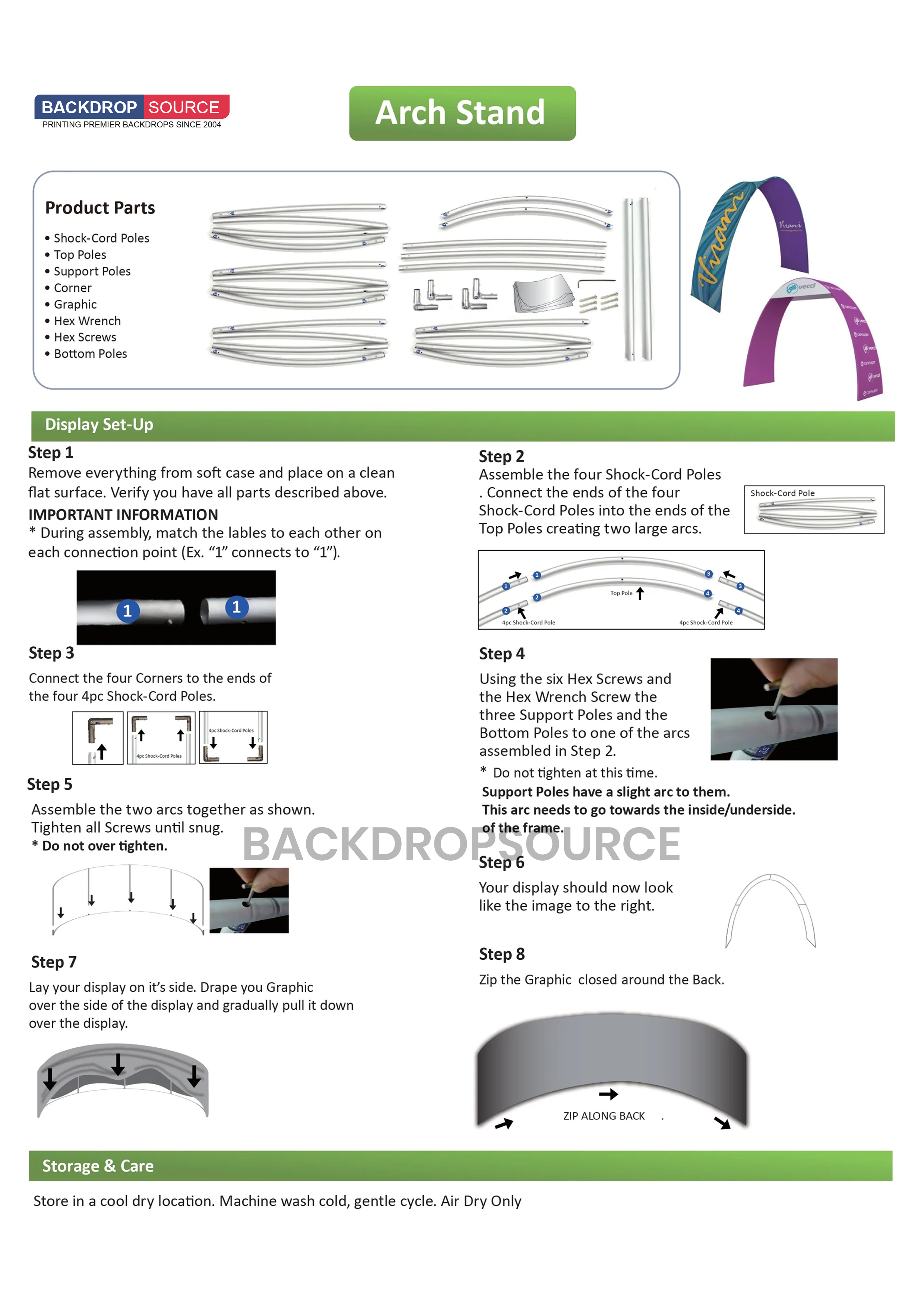 C Shape Tension Fabric Arch with Shelves