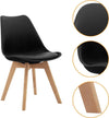 Canglong Side Chair Mid Century Modern Dining Chair With Wood Legs For Kitchen, Living,Dining Room - Black