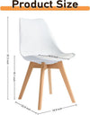 Silla de comedor moderna Canglong de mediados de siglo con patas de madera para cocina, sala de estar y comedor - Blanco