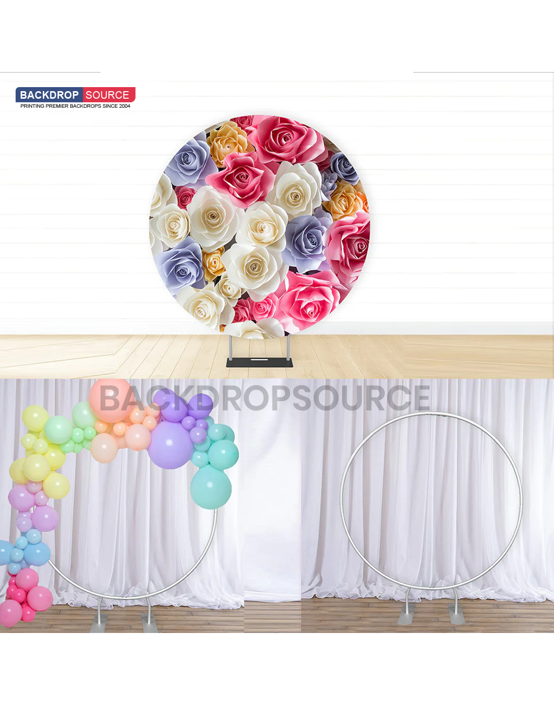 Soporte de fondo circular (diámetro de 79 pulgadas) para decoraciones de bodas y fiestas de cumpleaños