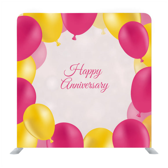 Color Glossy Happy Birthday Balloons Banner Background Vector Illustration Media Wall - Backdropsource
