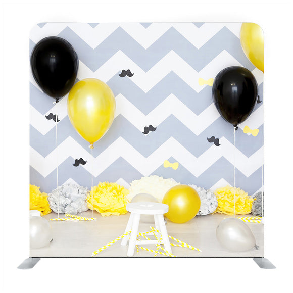 Confetti And Ribbons Flag Ribbons Party Celebration Backdrop - Backdropsource