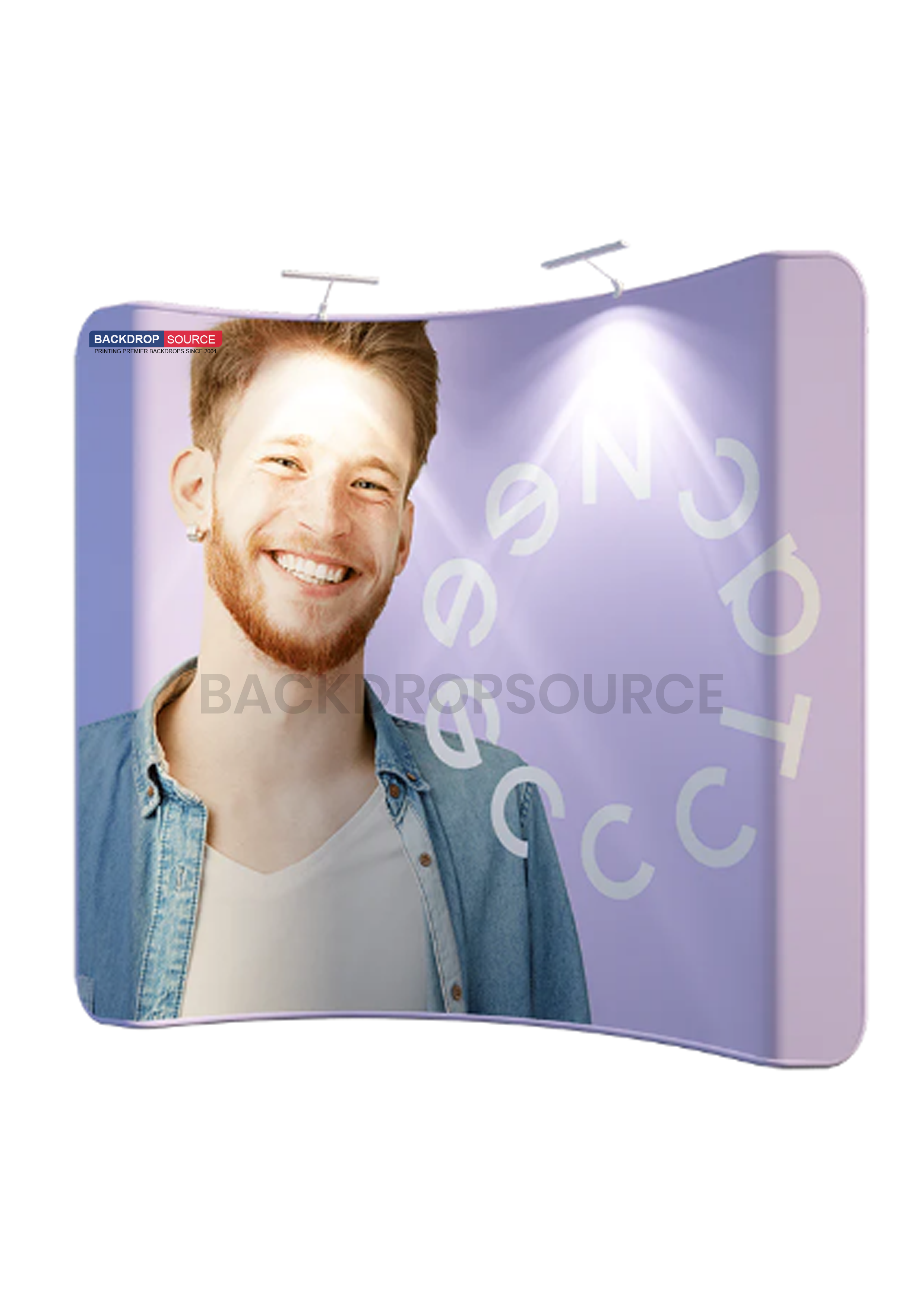 Curved Tension Fabric Portable Media Wall
