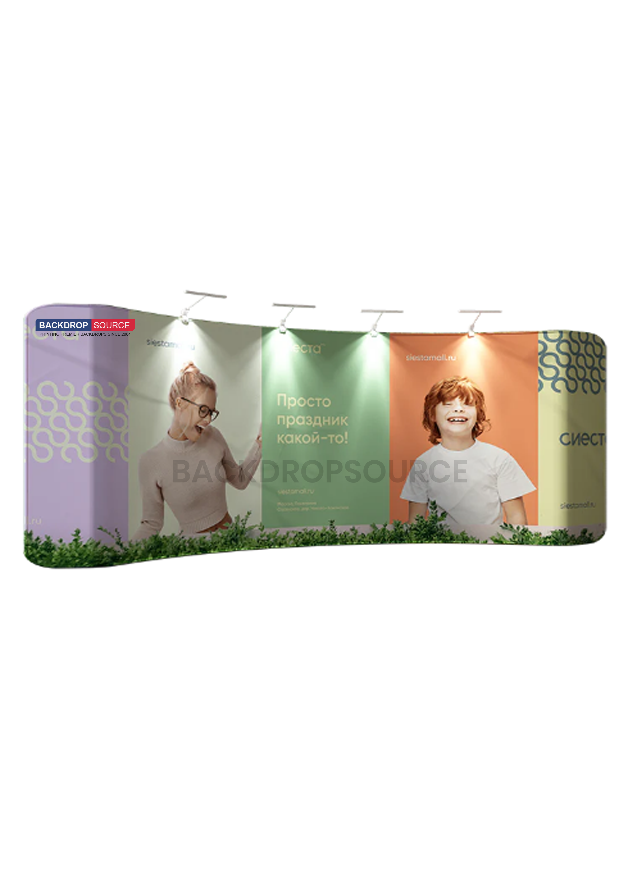 Curved Tension Fabric Portable Media Wall