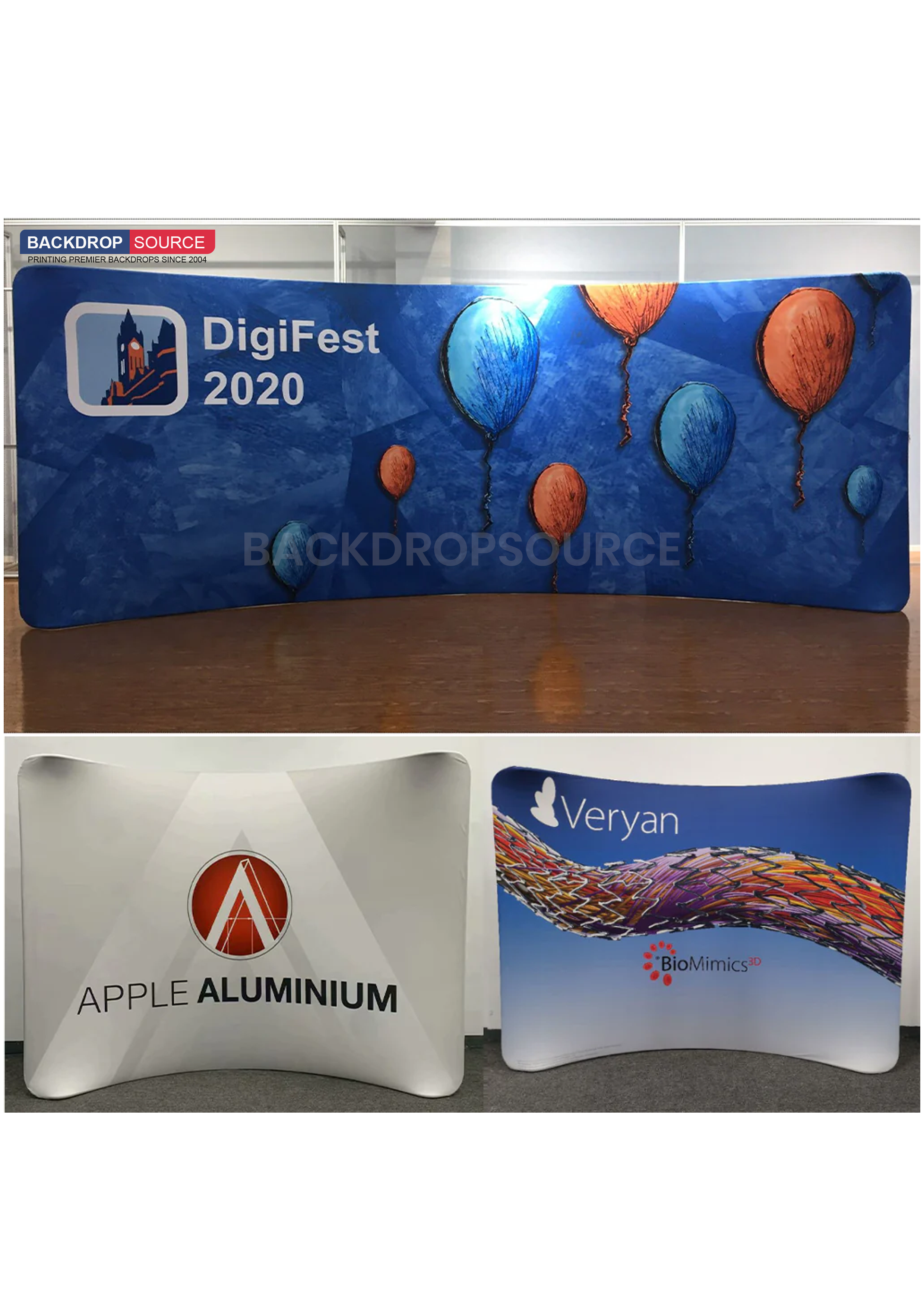 Curved Tension Fabric Portable Media Wall