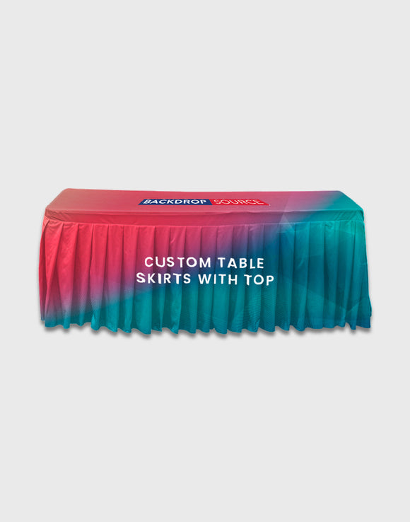 Faldas de mesa personalizadas con parte superior