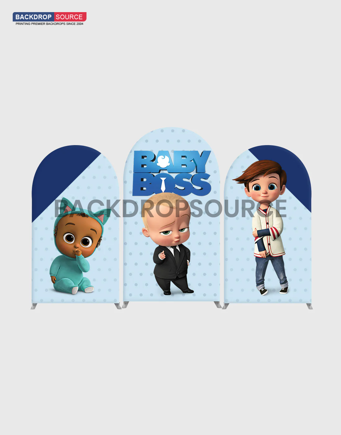 Conjuntos de medios de fiesta con diseños personalizados e impresos para cumpleaños, eventos y bodas.