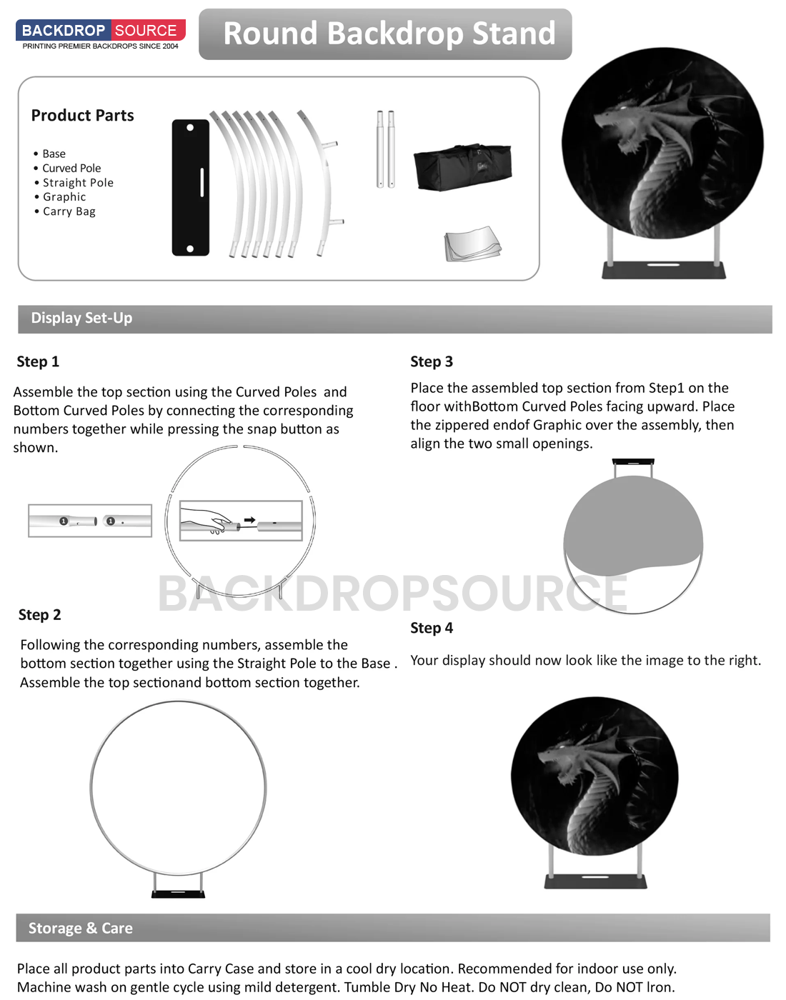 Custom Circle Fabric Backdrop Display