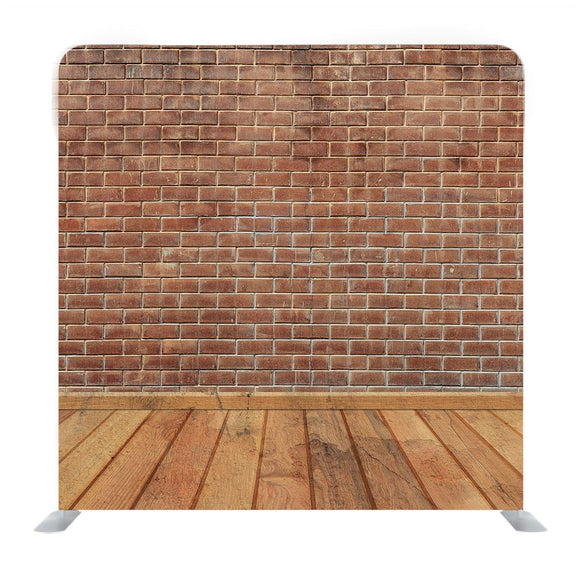Dark Bricks Wall And Wooden Floor Media Wall - Backdropsource