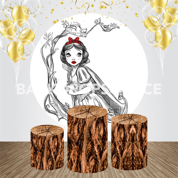 Pencil Art of Princess Event Party Round Backdrop Kit - Backdropsource