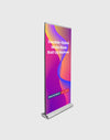 Banner enrollable de base ancha de doble cara