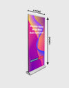 Banner enrollable de base ancha de doble cara