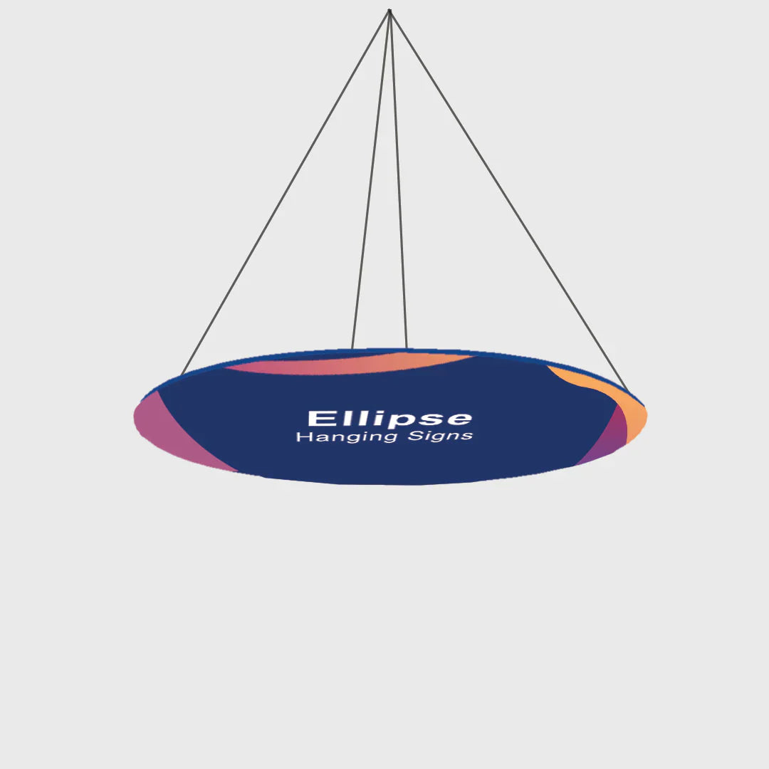 Banner colgante de elipse de tubo de cielo (boca abajo)