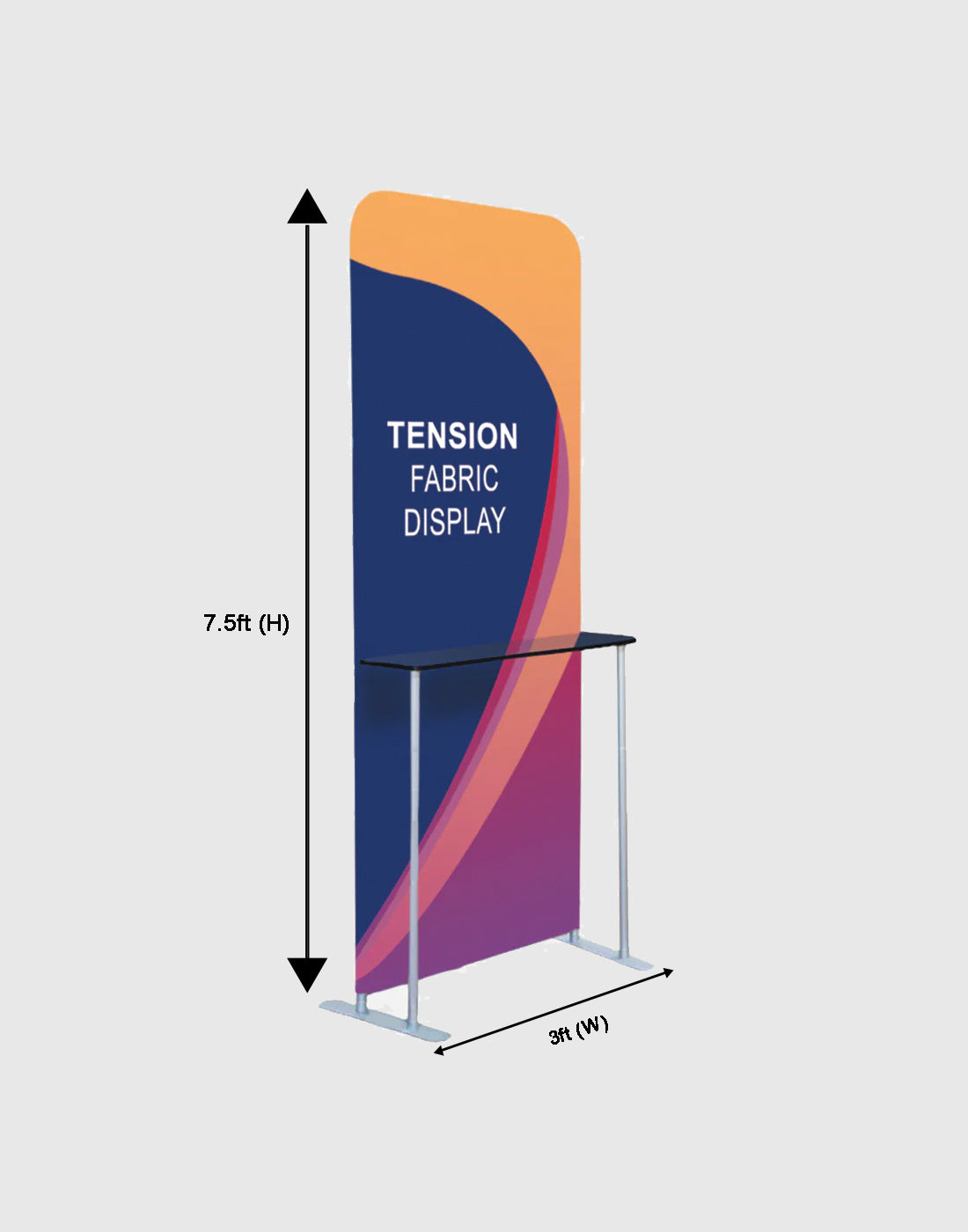Exhibit Display stand with Shelves & TV mount - Backdropsource