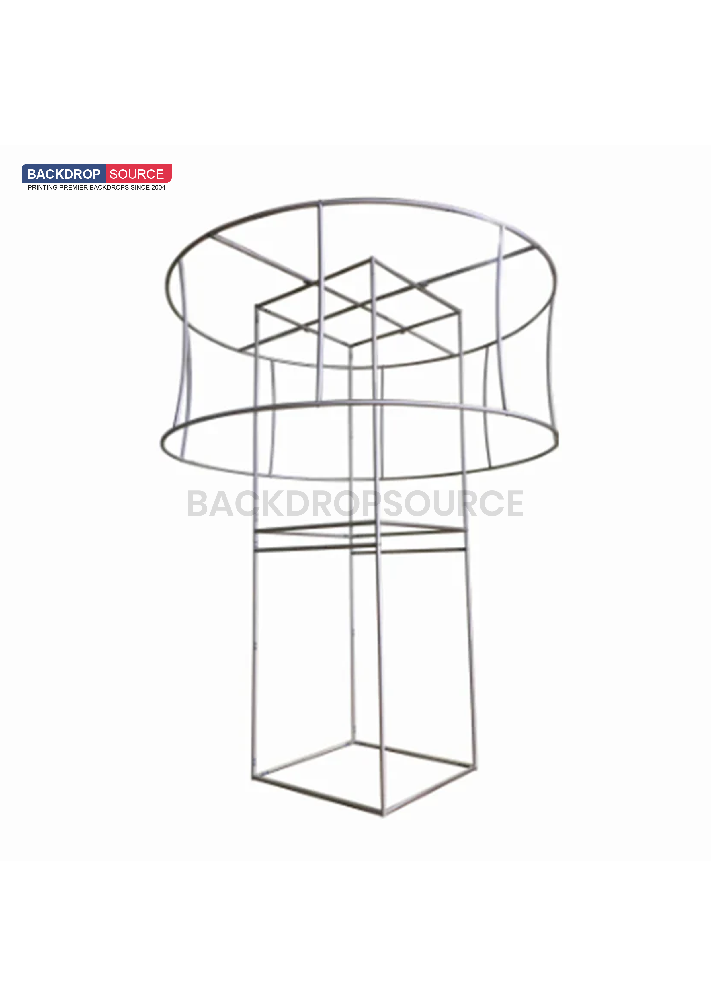 Soporte de columna de torre de tela con círculo