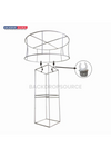 Soporte de columna de torre de tela con círculo