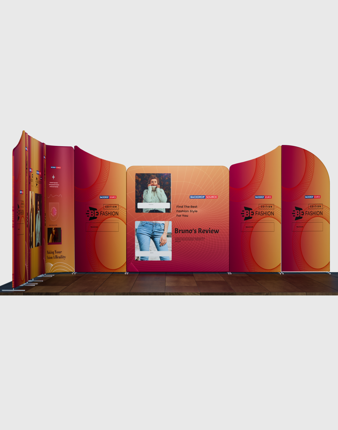 Magnetic Fabric Booth Display - Model 5 (16.4 x 16.4ft)