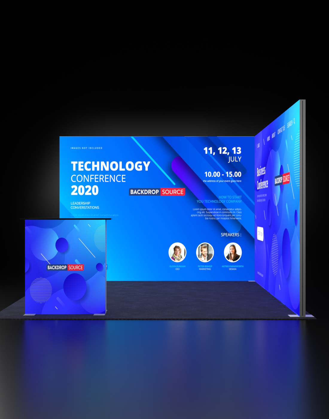 Exhibidor modular de caja de luz SEG de 3 metros para ferias comerciales - Modelo 4