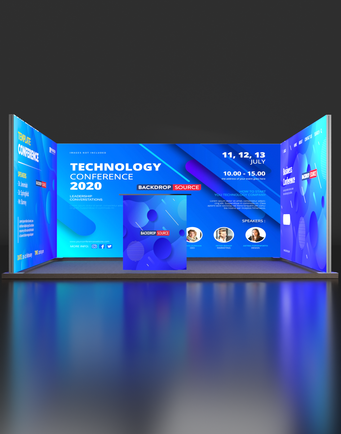 Exhibidor modular de caja de luz SEG de 4 m para ferias comerciales - Modelo 2
