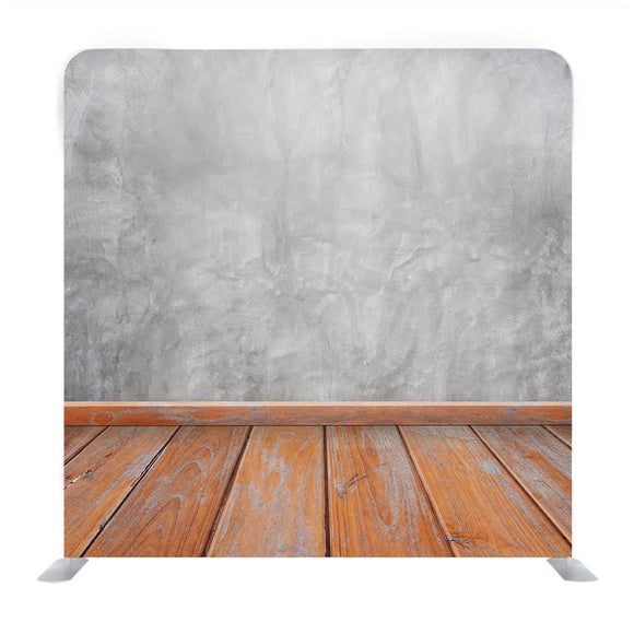 Gray Concrete Wall And Wooden Floor Surface Media Wall - Backdropsource