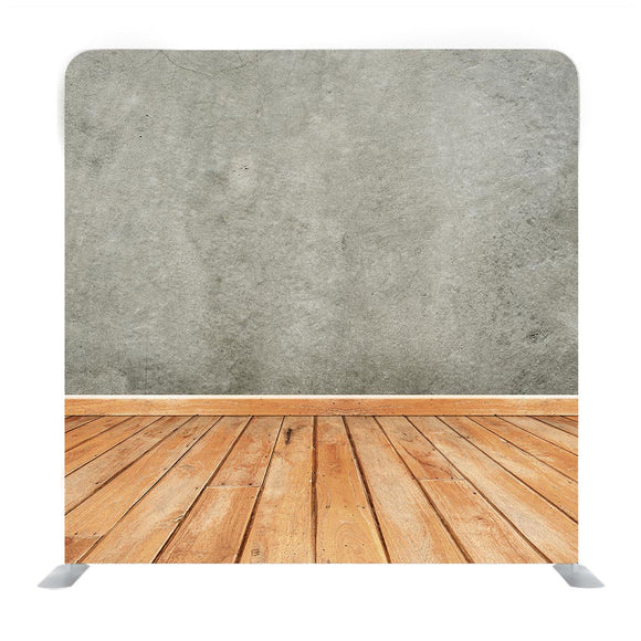 Grey wall And Plain Wooden Floor Media Wall - Backdropsource