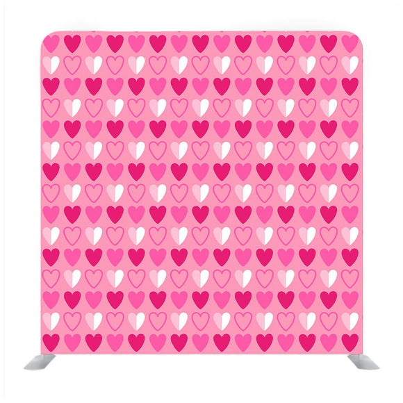Hearts Pink White Pattern Backdrop - Backdropsource