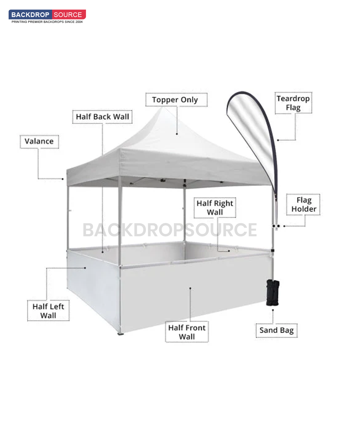Carpa con dosel personalizada de alta resistencia (4,5 m x 3 m)