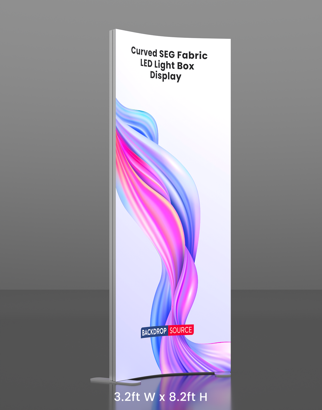 Exhibición de caja de luz LED de tela SEG curva
