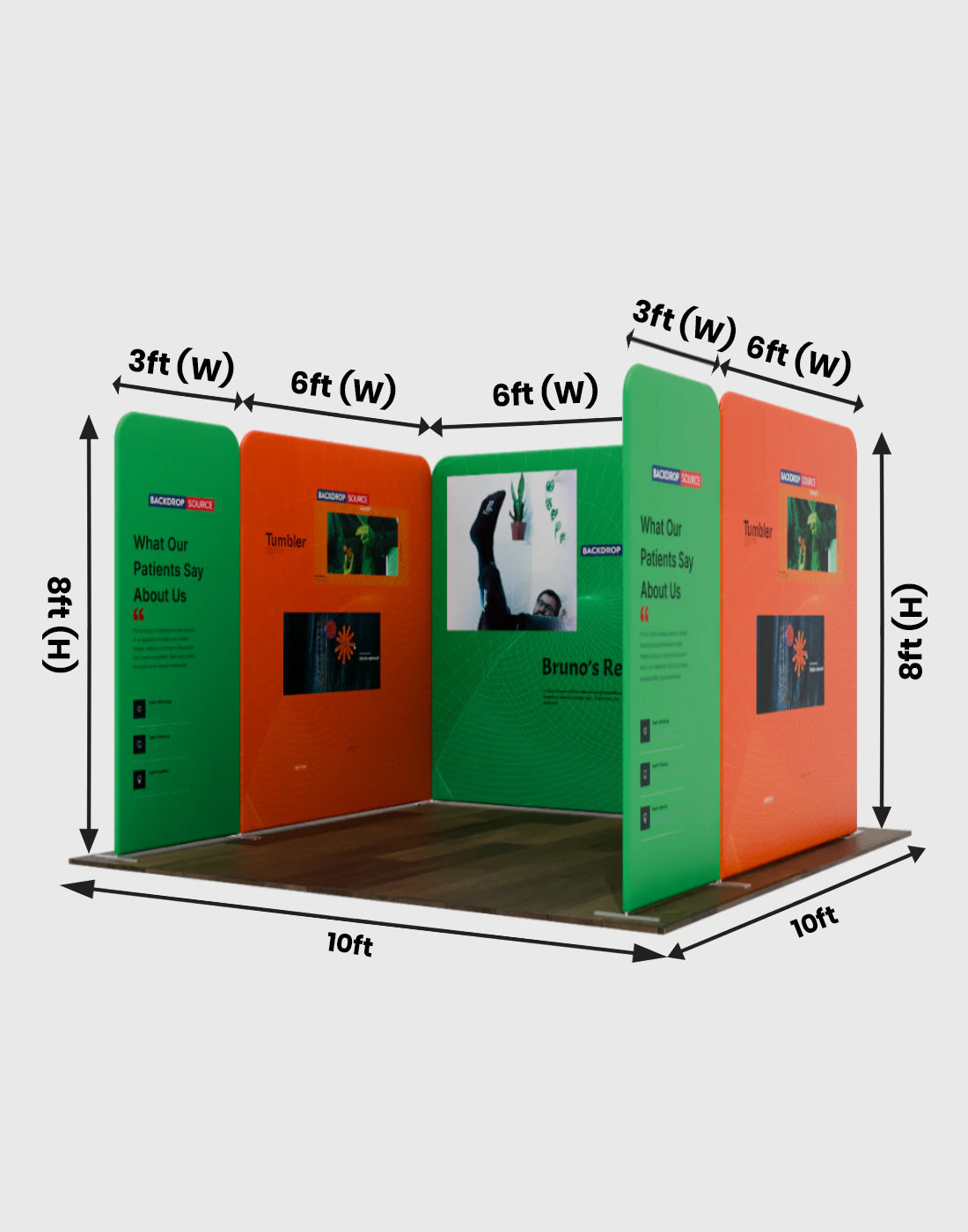 Expositor de tela magnética - Modelo 2 (3 x 3 m)