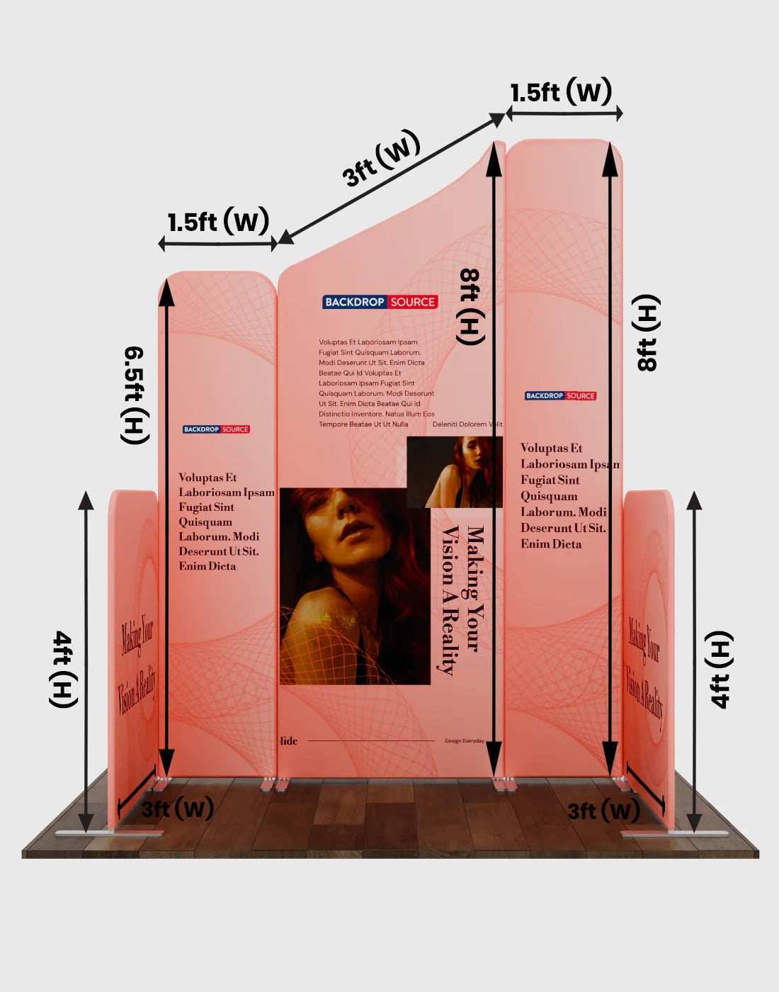 Expositor de tela magnética - Modelo 3 (6,5 x 6,5 pies)