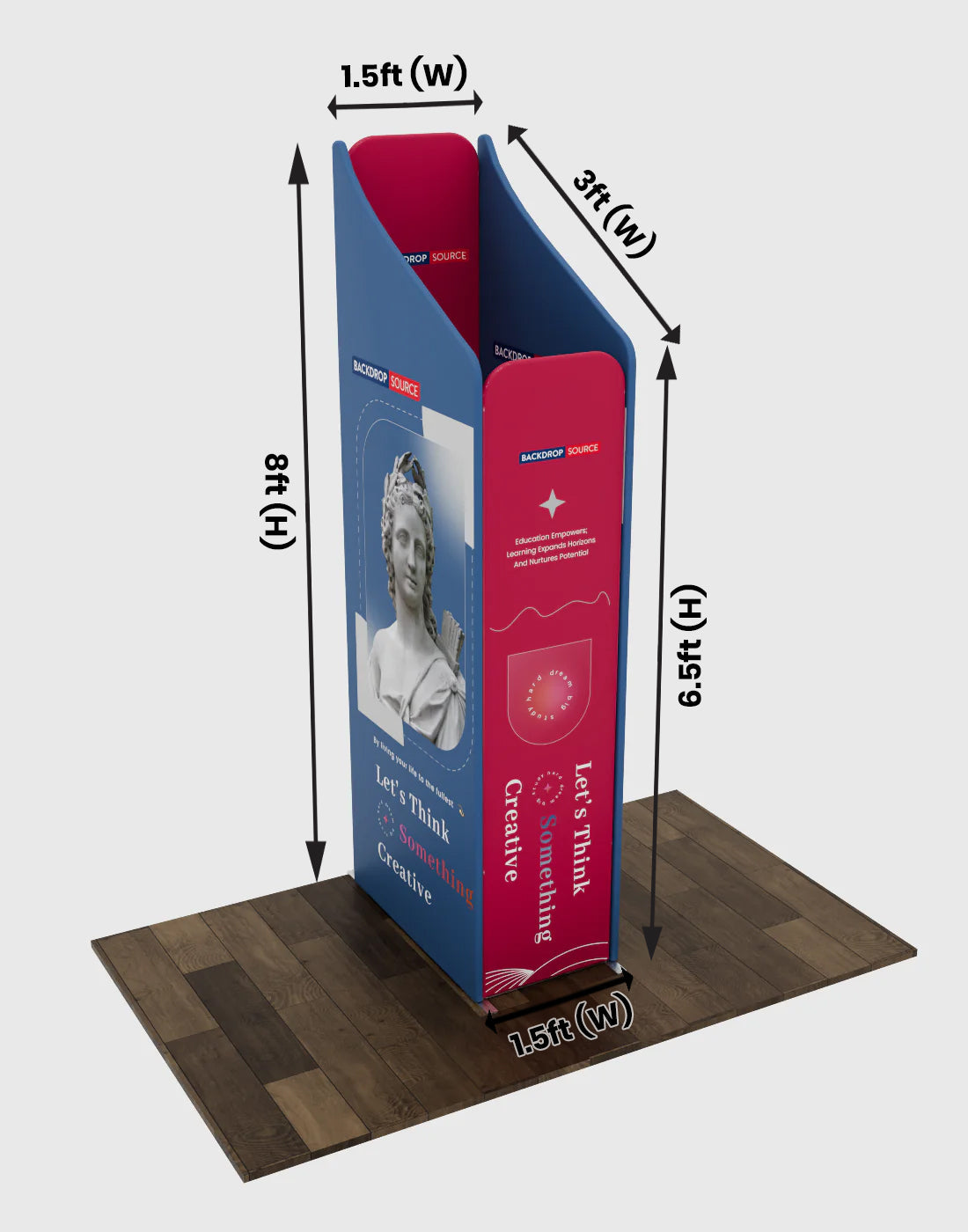 Expositor de tela magnética - Modelo 4 (6,5 x 6,5 pies)