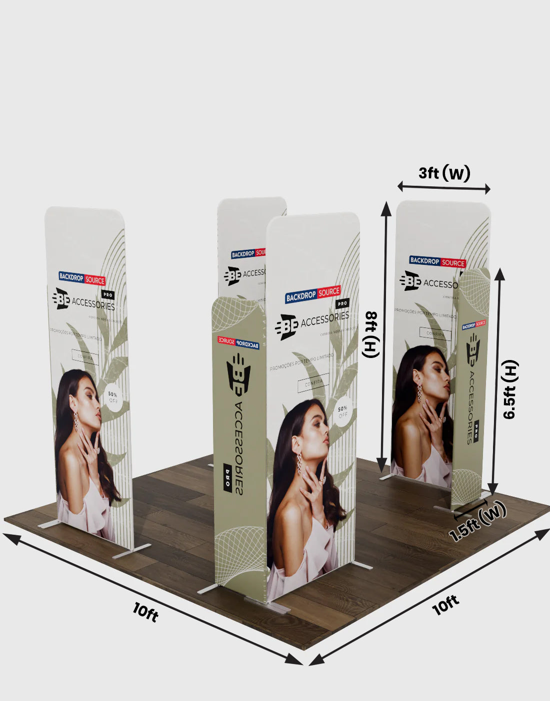 Expositor de tela magnética - Modelo 4 (3 x 3 m)