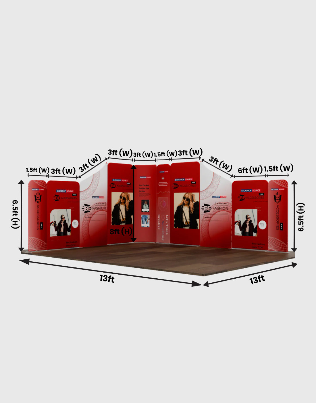 Expositor de tela magnética - Modelo 5 (4 x 4 m)